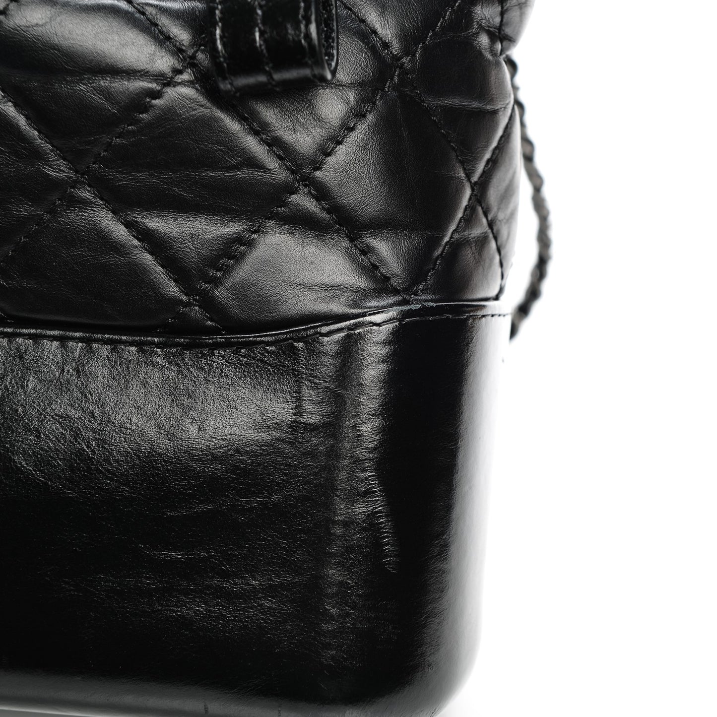 Aged Calfskin Quilted Medium Gabrielle Hobo Black