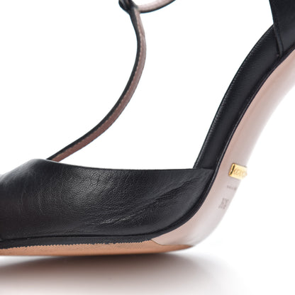 Gucci Malaga Kid Studded Cap Toe T Strap Pumps 36.5 Black 9 of 10