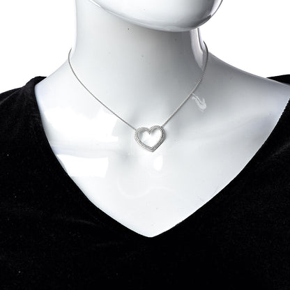 Tiffany Platinum Diamond Large Metro Heart Pendant Necklace 2 of 6