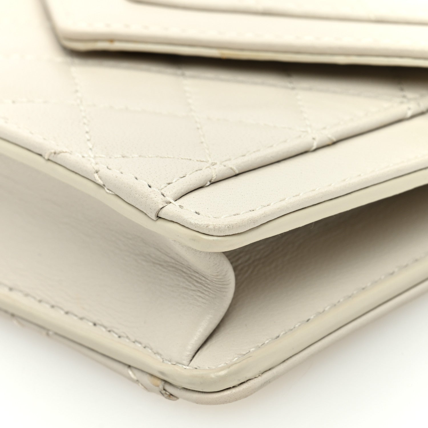 Saint Laurent Lambskin Quilted Monogram Micro Gaby Crossbody Bag Blanc Vintage 9 of 9