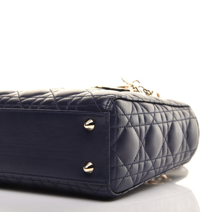 Christian Dior Lambskin Cannage Small Lucky Badges My Lady Dior Navy 8 of 8