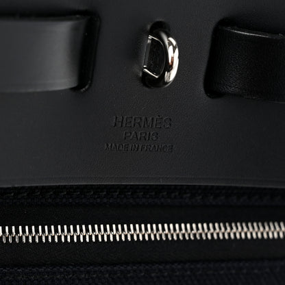 Hermes Military Toile Vache Hunter Herbag Messenger 39 Black 7 of 12