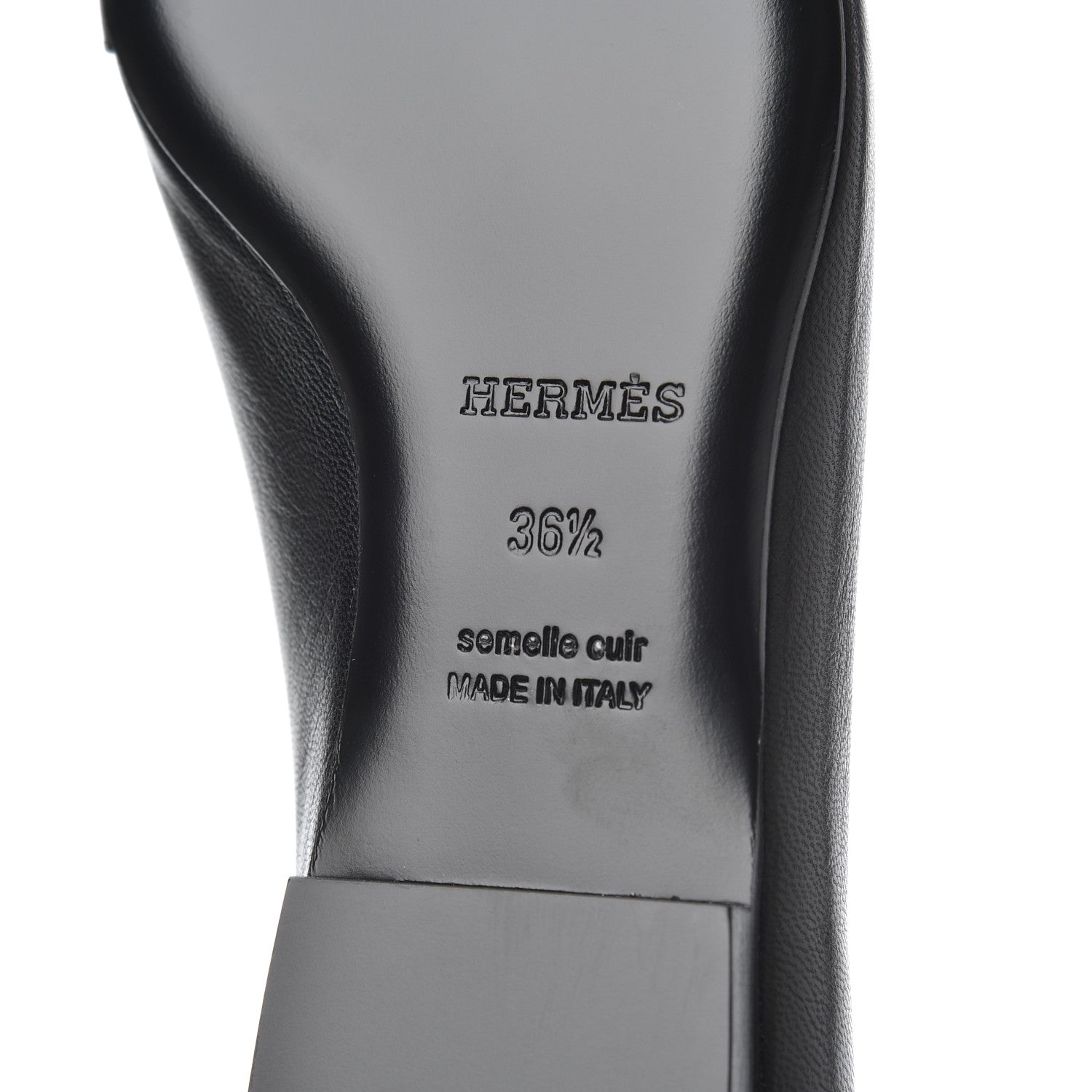 Hermes Goatskin Bilbao Ballerina Flats 36.5 Black 6 of 16