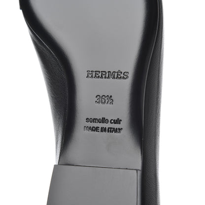 Hermes Goatskin Bilbao Ballerina Flats 36.5 Black 6 of 16