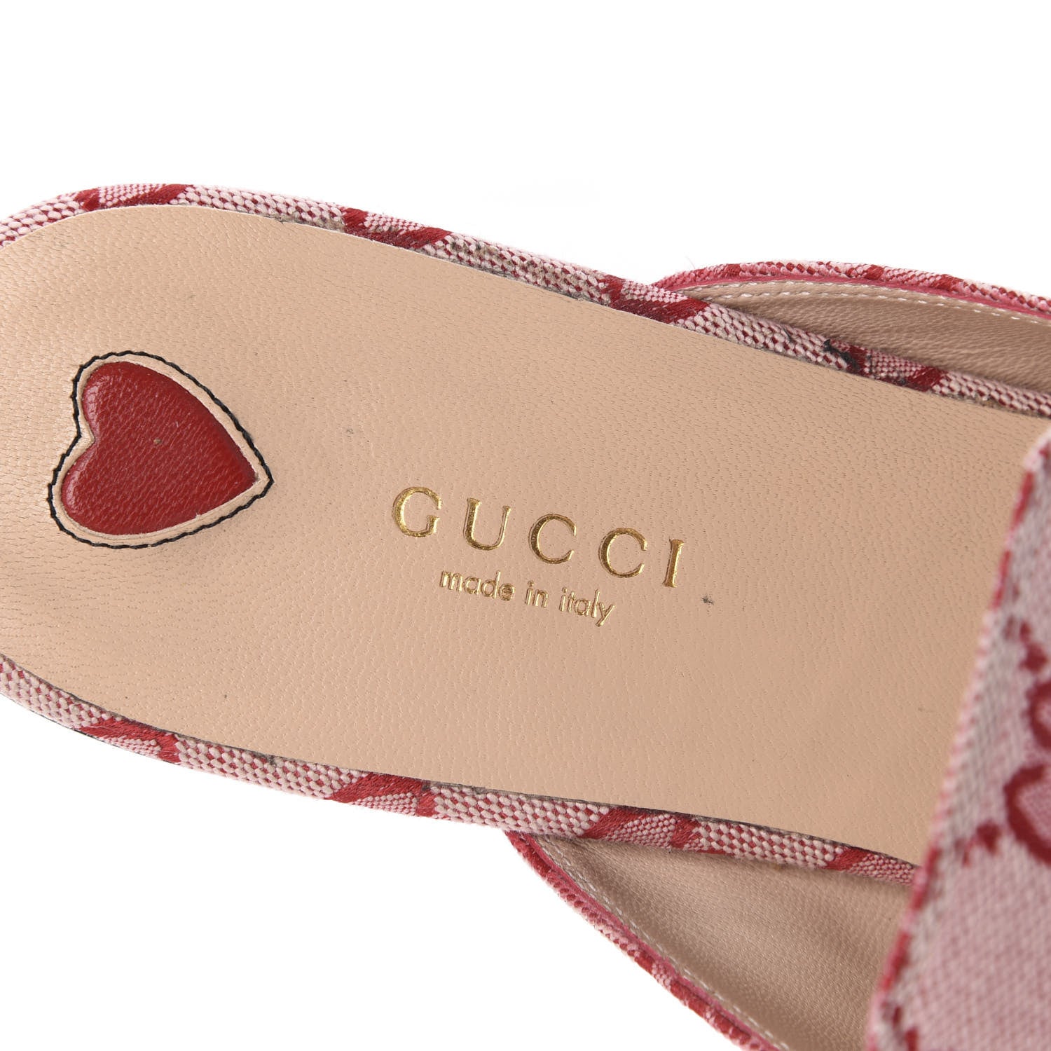Gucci Canvas GG Monogram Horsebit Womens Princetown Slippers 40 Gardenia Hibiscus Red 7 of 9