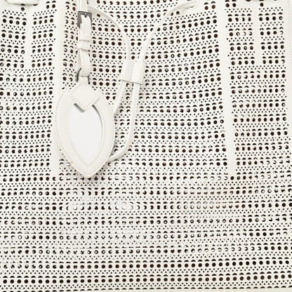 Alaia Calfskin Laser Cut Mina Vienne Tote White 8 of 12