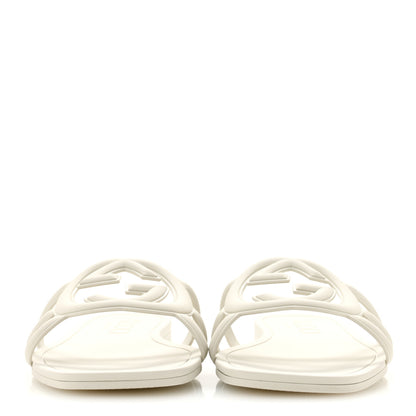 Gucci Rubber Interlocking G Womens Slide Sandals 39 Mystic White 3 of 10