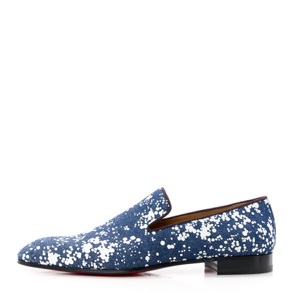 Christian Louboutin Denim Mens Dandelion Flat Loafers 41.5 Blue 1 of 7
