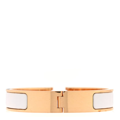 Hermes Enamel Narrow Clic Clac H Bracelet PM White 3 of 4