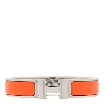 Hermes Enamel Narrow Clic Clac H Bracelet GM Orange 1 of 5