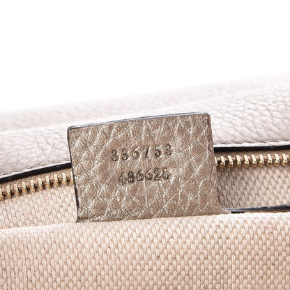 Gucci Metallic Pebbled Calfskin Medium Soho Clutch Golden Beige 7 of 7