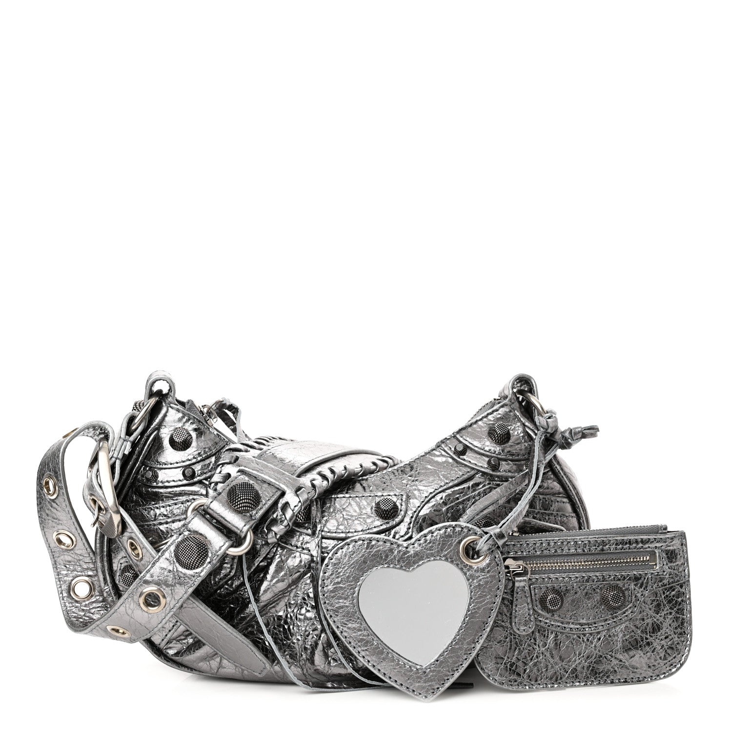 Balenciaga Metallic Agneau Arena Le Cagole Shoulder Bag XS Silver 1 of 10