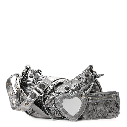Balenciaga Metallic Agneau Arena Le Cagole Shoulder Bag XS Silver 1 of 10