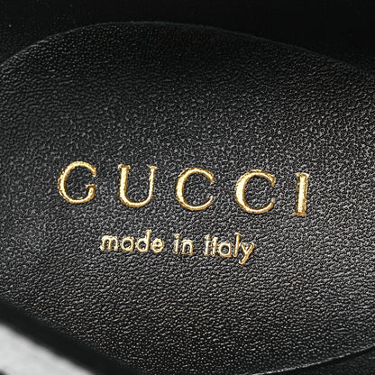Gucci Logo Calfskin Slingback Sandals 36 Black 9 of 12