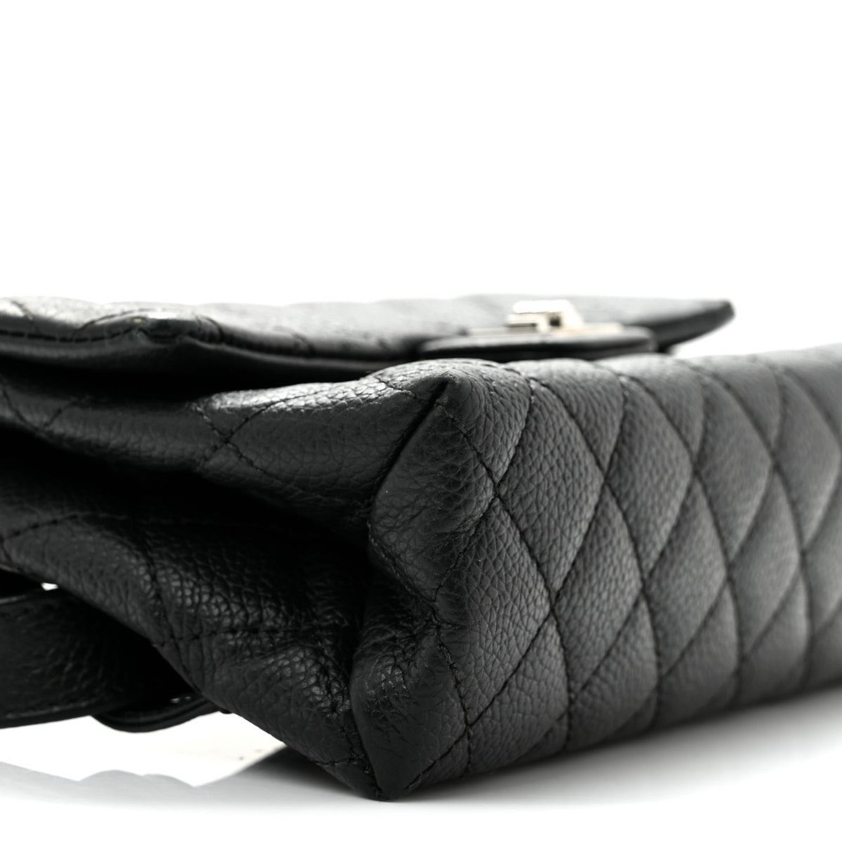 Chanel Grained Calfskin Quilted 2.55 Reissue Flap Belt Bag Clutch Black 9 of 13