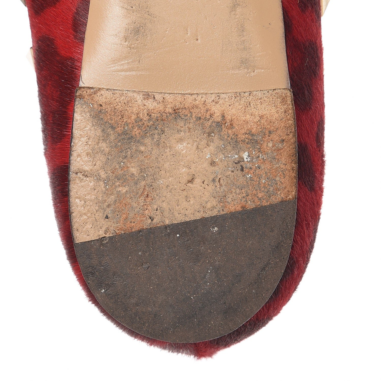 Valentino Garavani Calf Hair Leopard Print Rockstud Ballerina Flats 37 Rosso Valentino 10 of 13