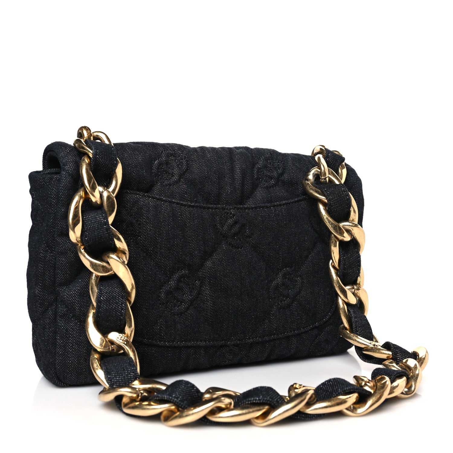 Chanel Denim Quilted Medium Funky Town Flap Black 3 of 9