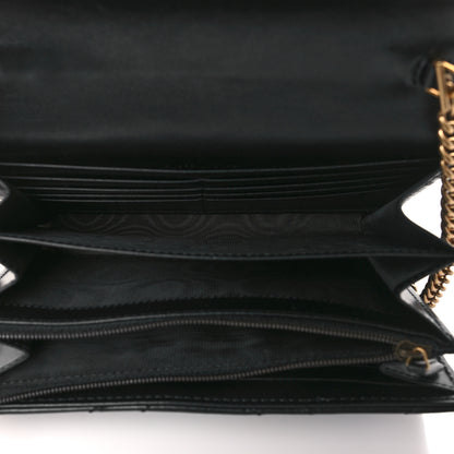 Gucci Calfskin Matelasse GG Marmont Chain Wallet Black 5 of 11
