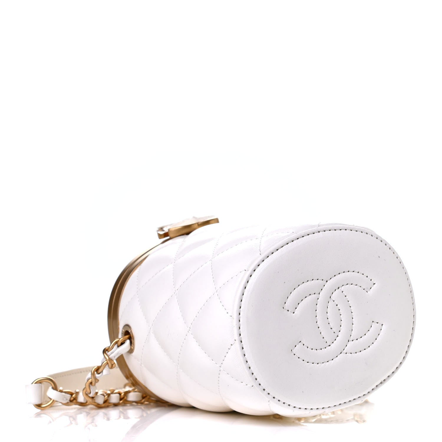 Chanel Lambskin Quilted Mini Crown Box Bag White 3 of 6