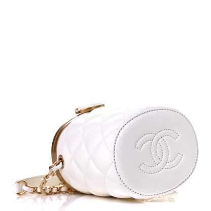 Chanel Lambskin Quilted Mini Crown Box Bag White 3 of 6