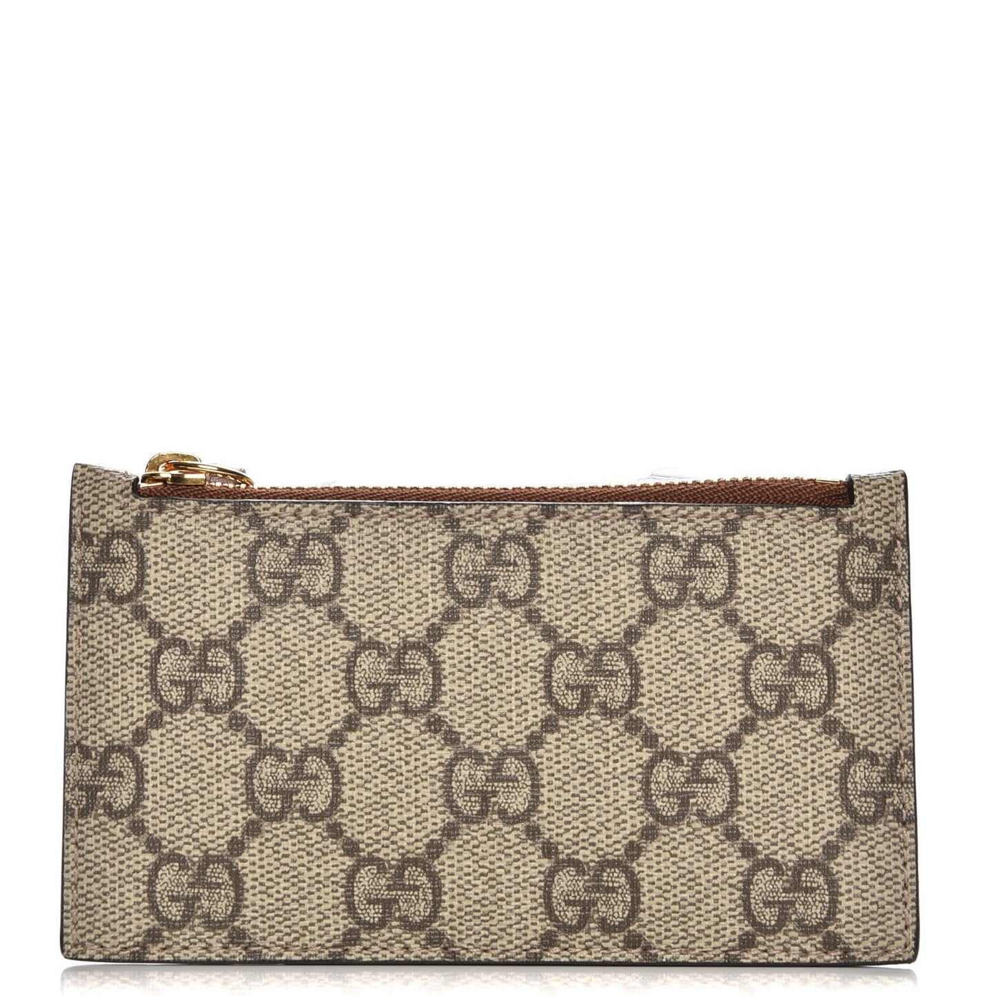 GG Supreme Monogram Coin Case Card Holder Brown