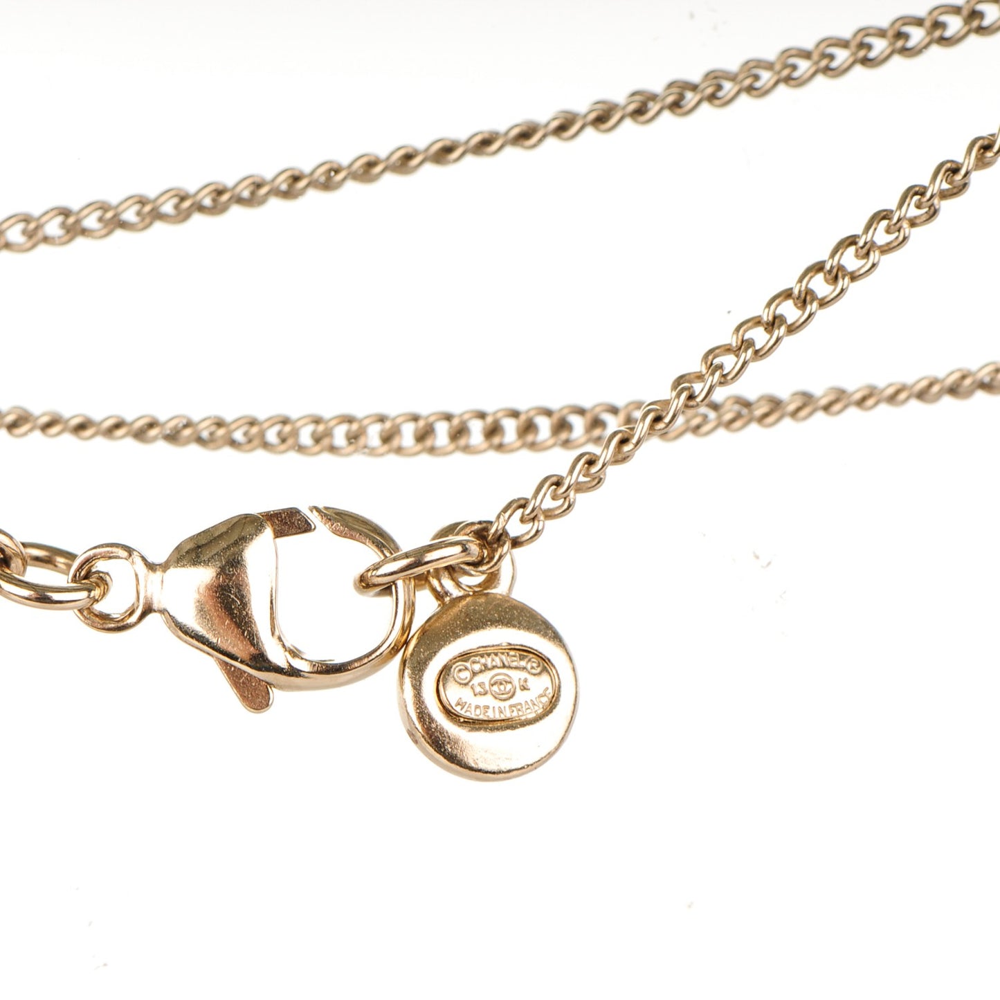 Crystal CC Pearl Necklace Gold
