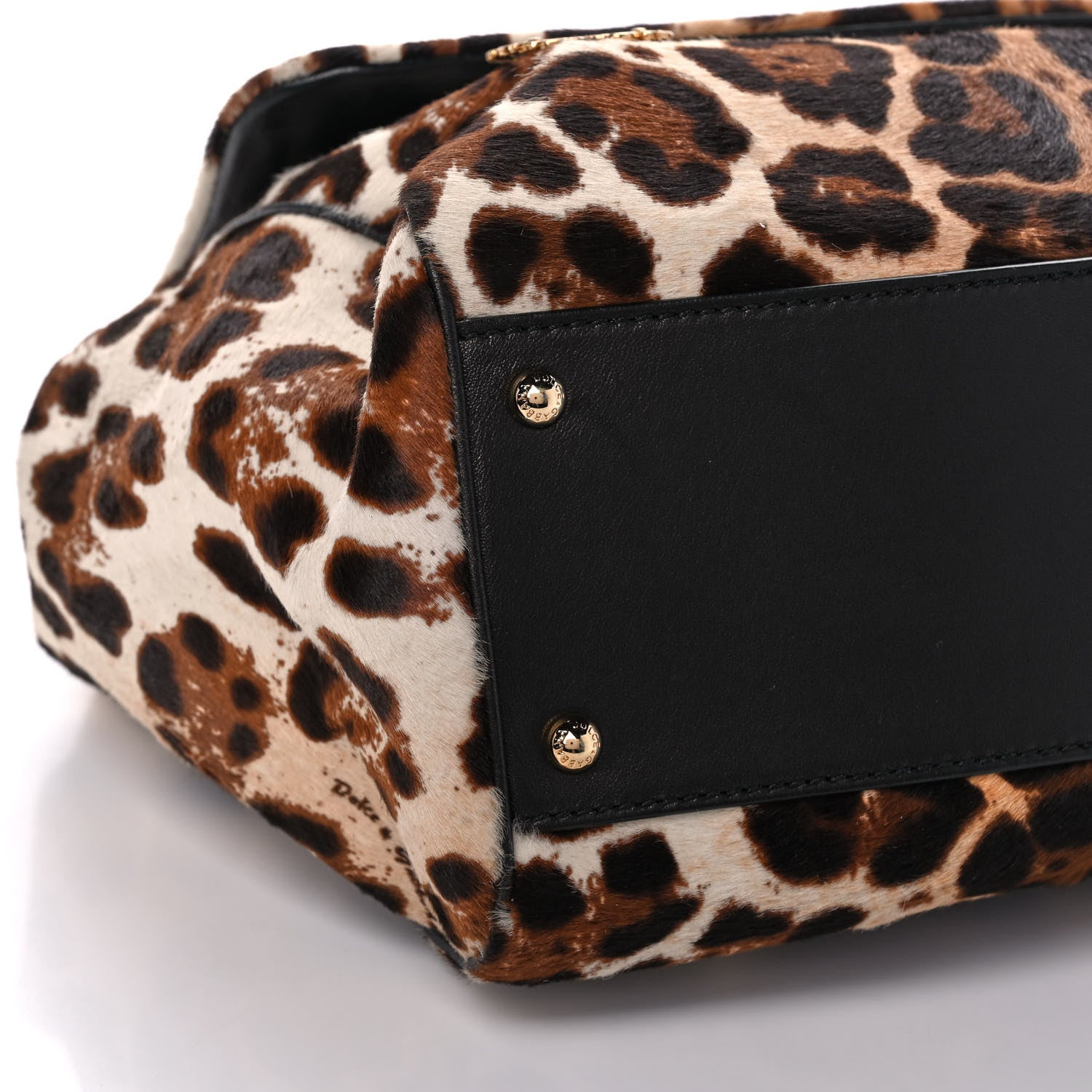 Dolce & Gabbana Calf Hair Leopard Print Large Miss Sicily Satchel Naturale 8 of 10