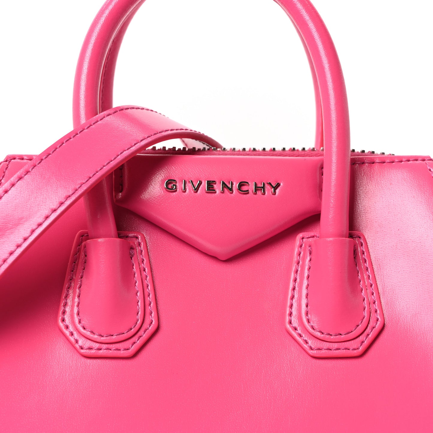 Shiny Lord Calfskin Mini Antigona Shocking Pink