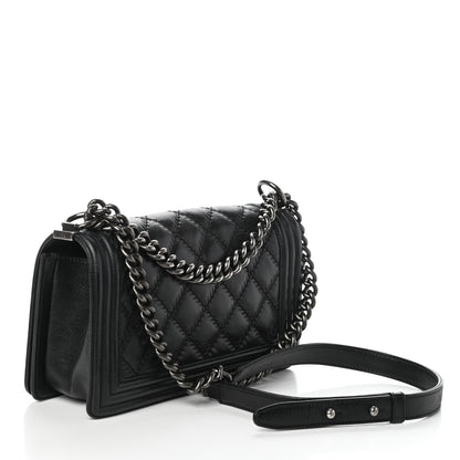 Chanel Calfskin Double Stitch Medium Boy Flap Black 3 of 10