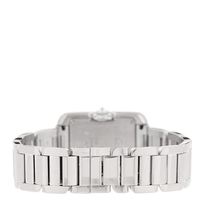 Cartier 18K White Gold Diamond Bezel 23mm Tank Anglaise Quartz Watch 3 of 5