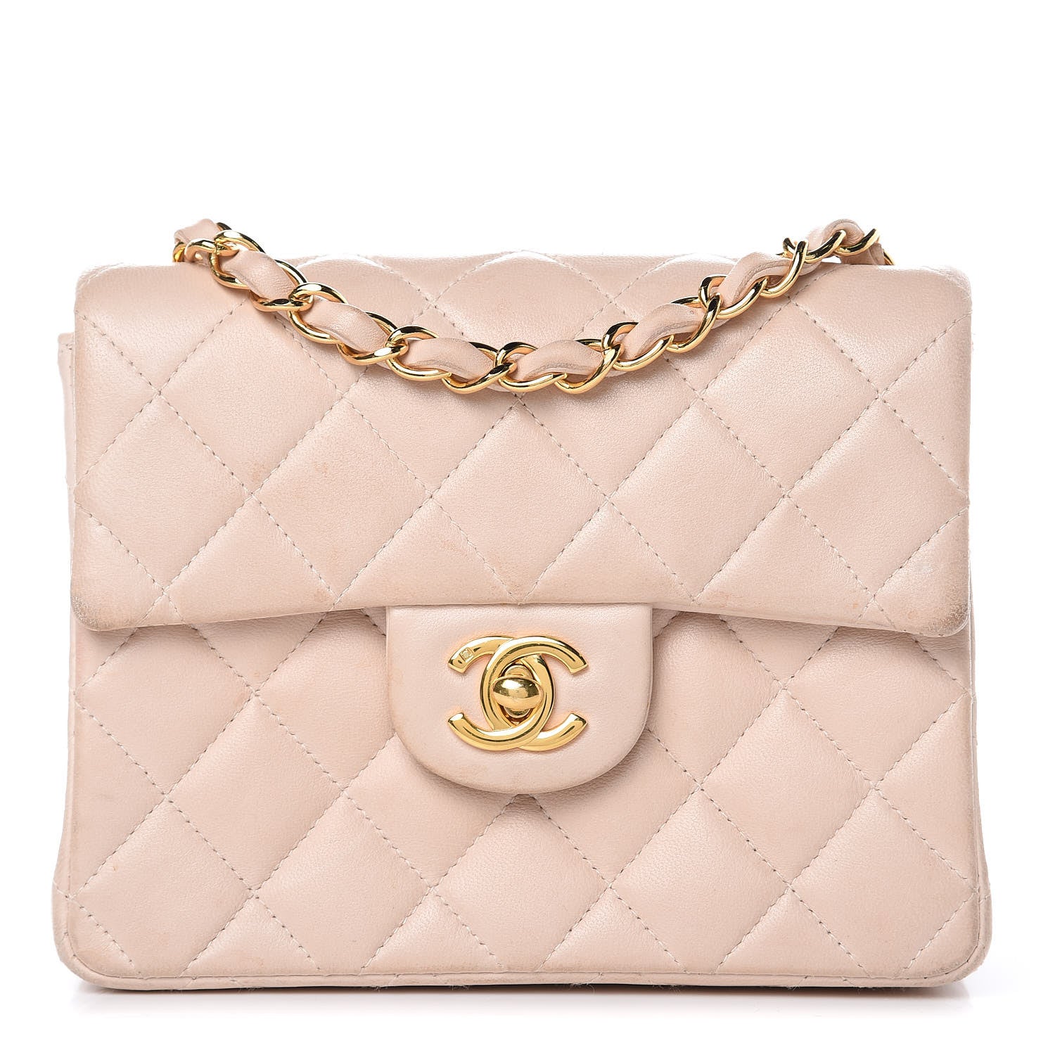 Chanel Lambskin Quilted Mini Square Flap Beige 1 of 21