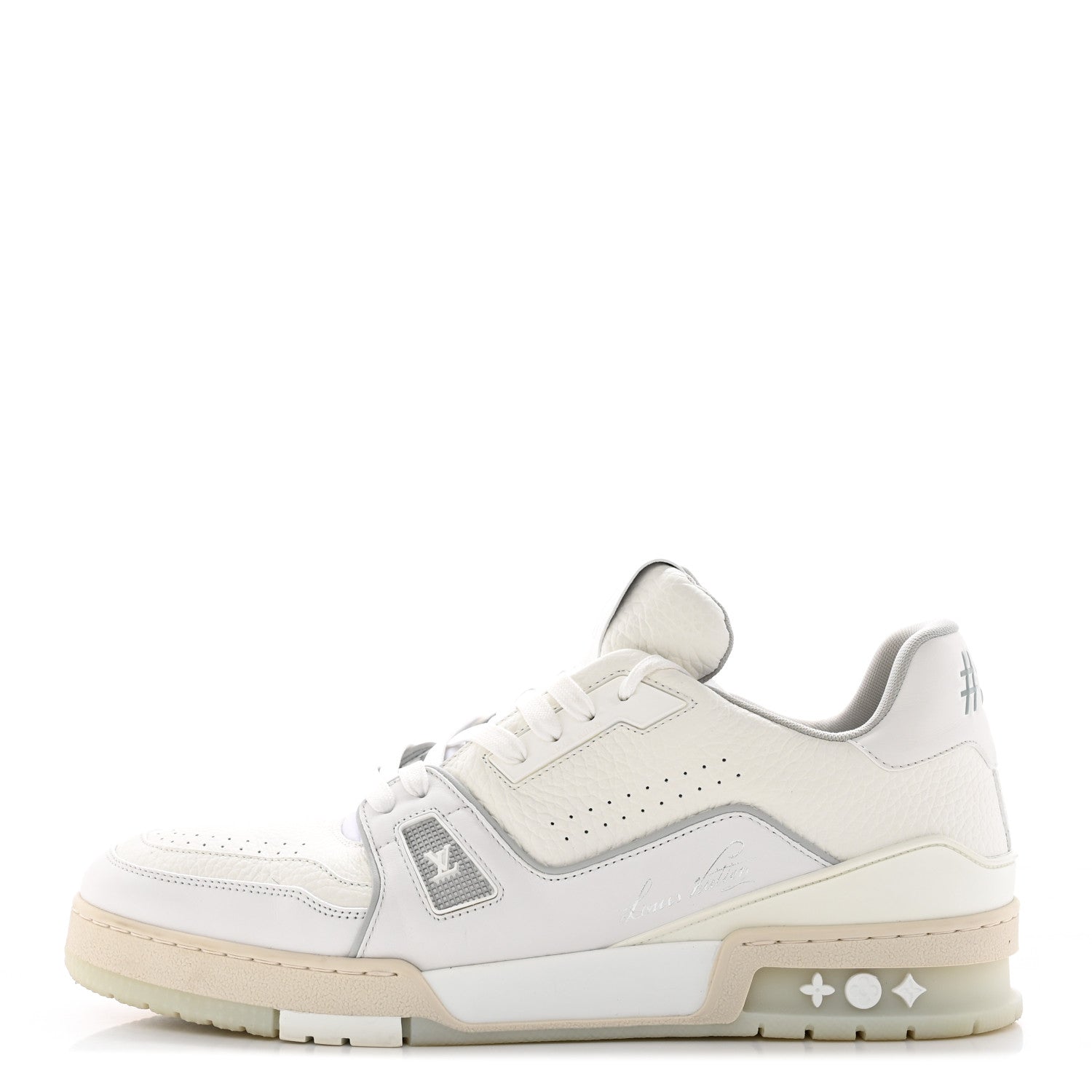 Louis Vuitton Calfskin Mens LV Trainer Sneakers 9 White 1 of 22