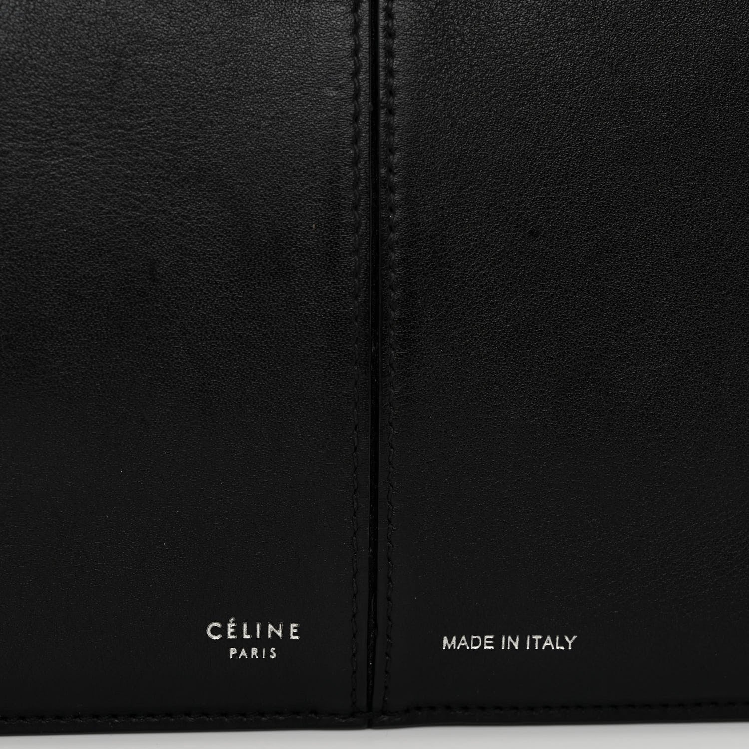 Celine Smooth Calfskin Tri-Fold Clutch on Chain Black 7 of 12