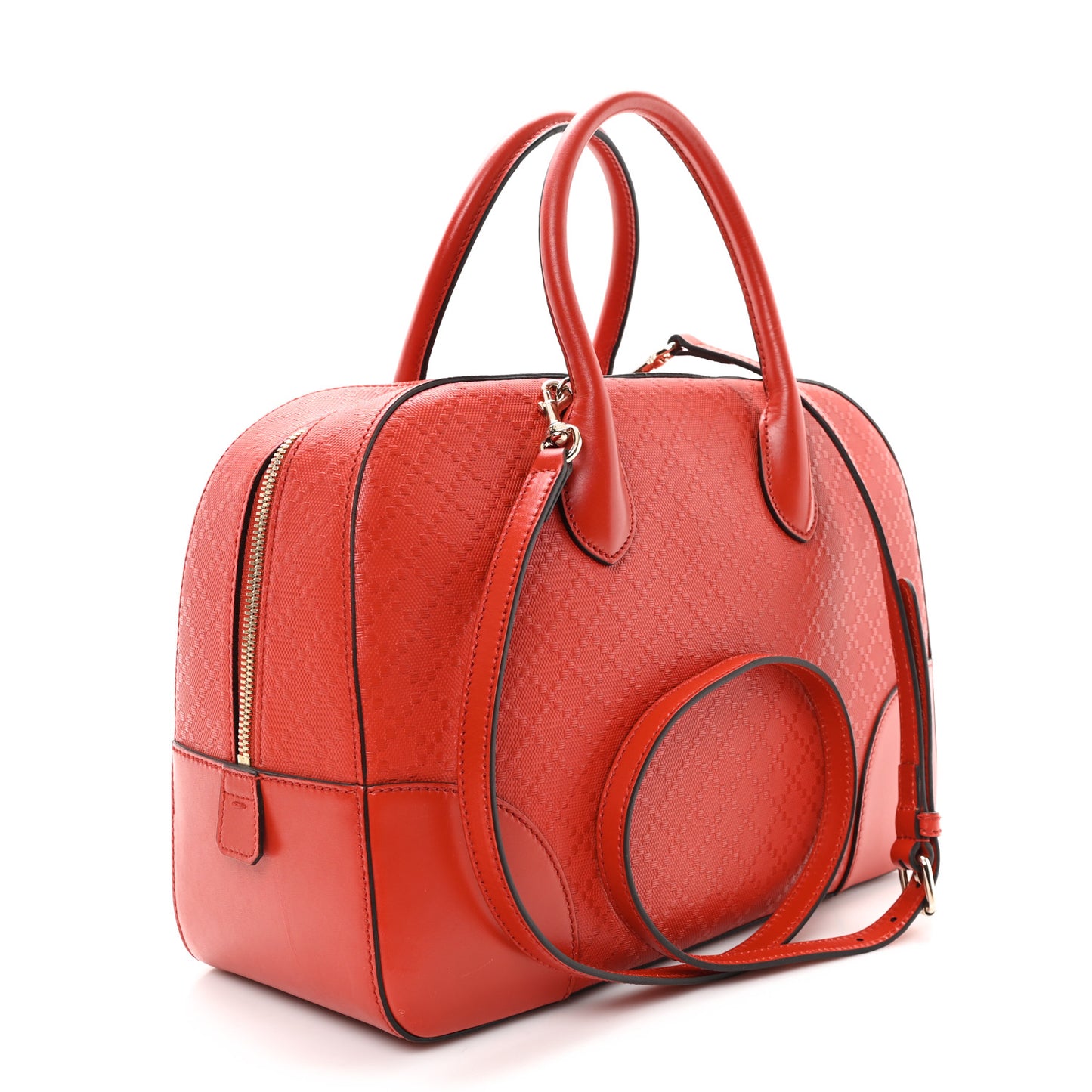 Bright Diamante Top Handle Bag Red