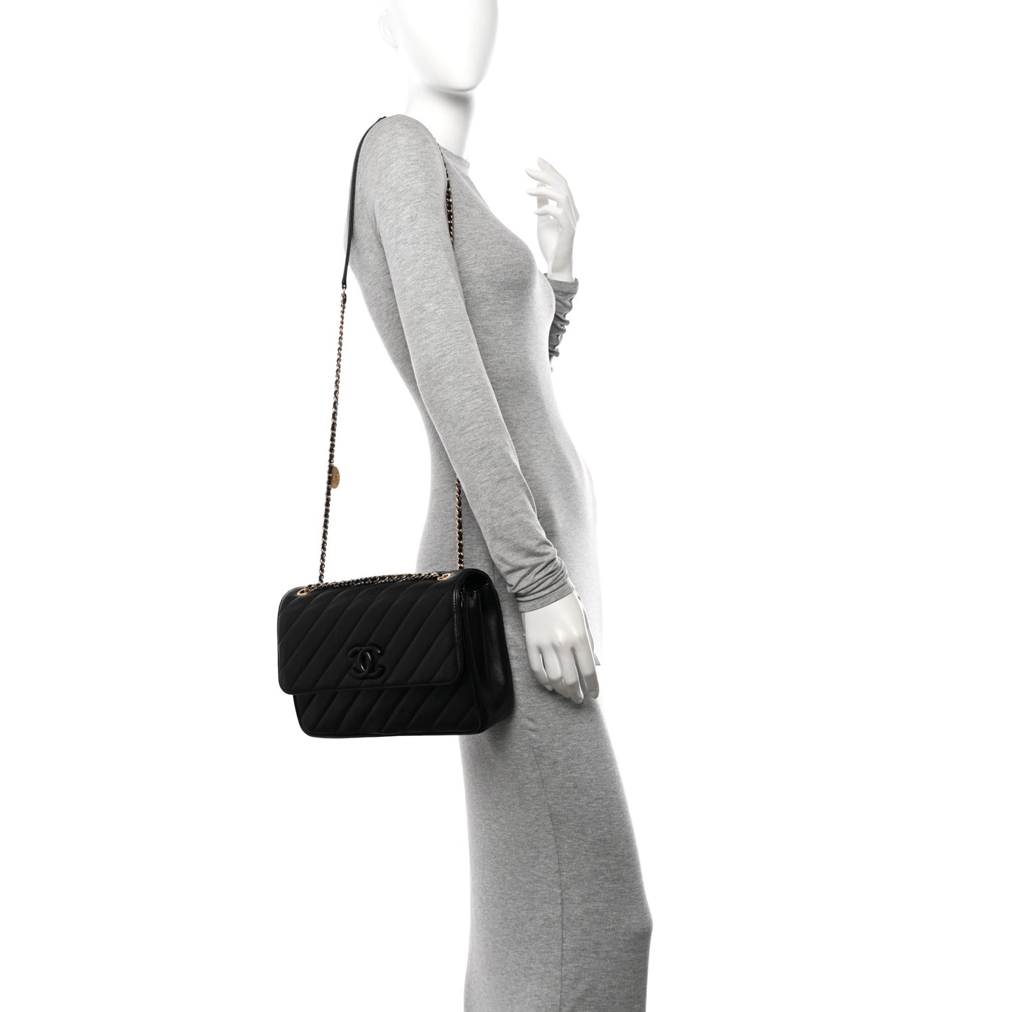 Lambskin Quilted Jumbo Coco Vintage Flap Black
