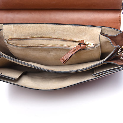 Chloe Calfskin Crocodile Embossed Medium Faye Shoulder Bag Mahogany 5 of 12