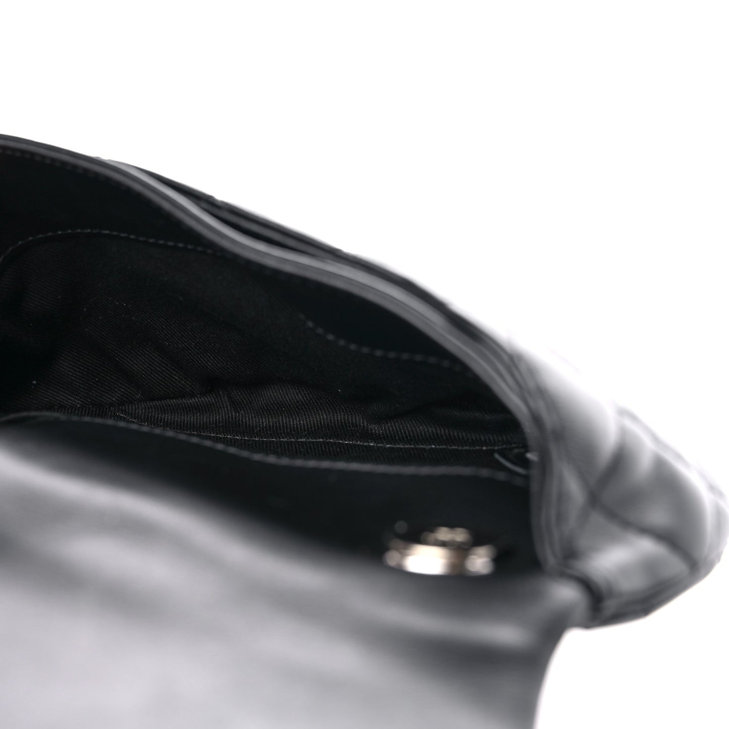 Calfskin Quilted CC Uniform Flap Belt Bag Black
