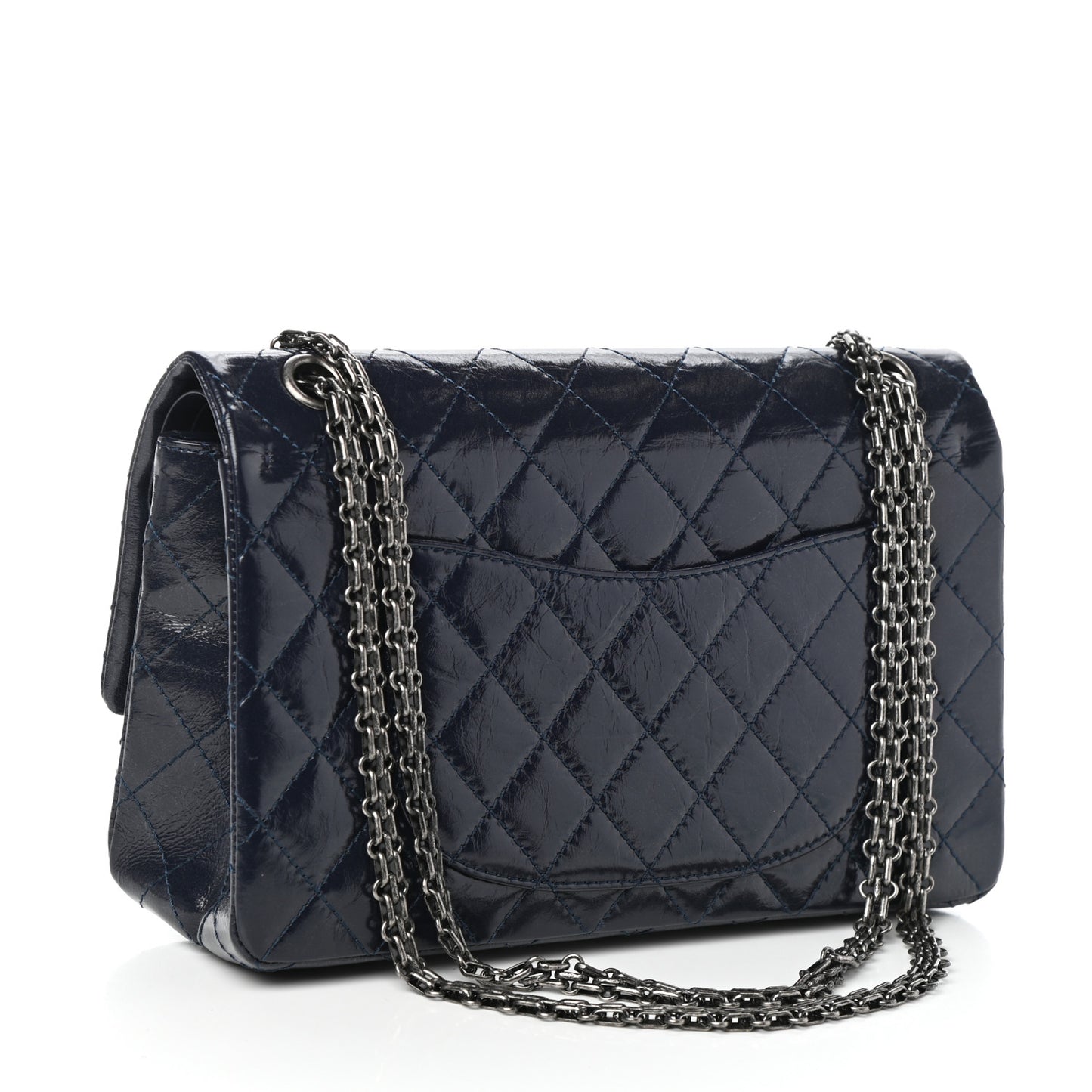 Aged Calfskin Quilted 2.55 Reissue 226 Flap Dark Navy Blue