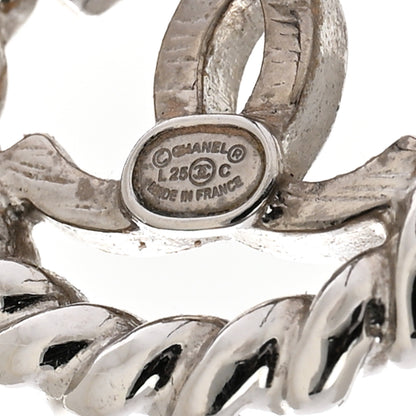 Chanel Twisted Round CC Earrings Silver 4 of 5
