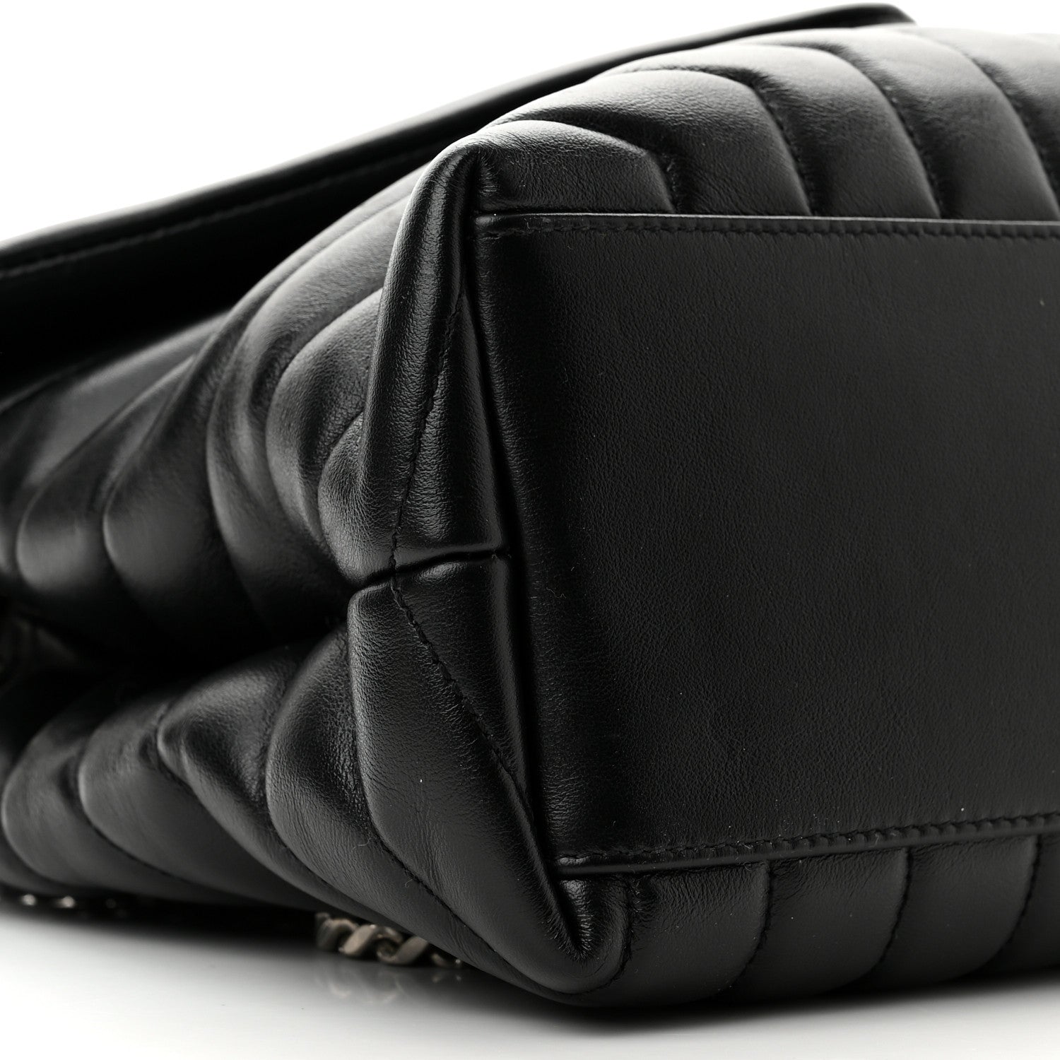 Saint Laurent Calfskin Y Quilted Monogram Medium Loulou Chain Satchel Black 9 of 10