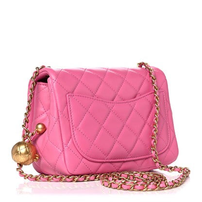Chanel Lambskin Quilted Mini Pearl Crush Flap Pink 3 of 10