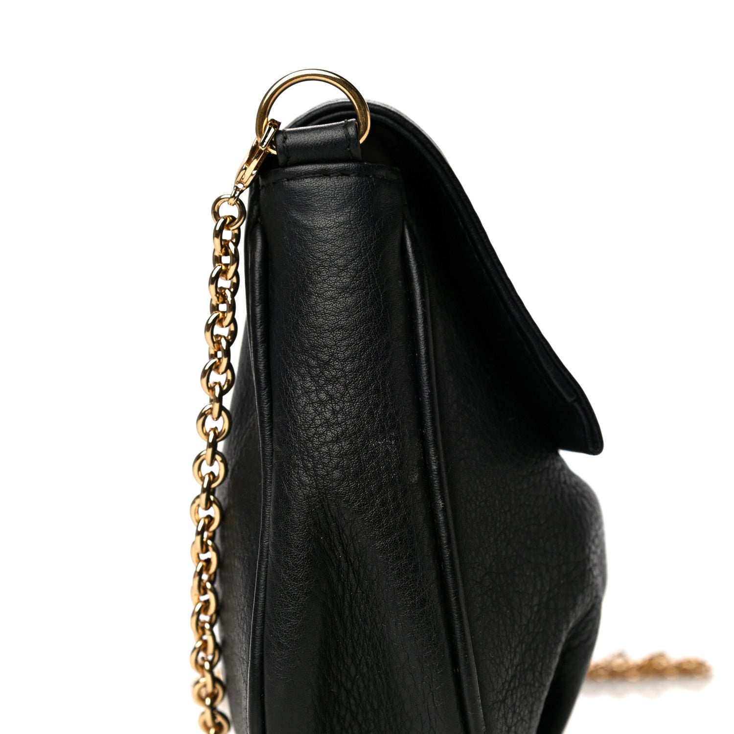 Fendi Vitello Flamingo Enamel Fendista Pouchette Crossbody Black 22 of 22
