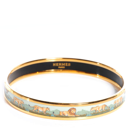 Hermes Enamel Printed Narrow Lion Bracelet 70 1 of 5