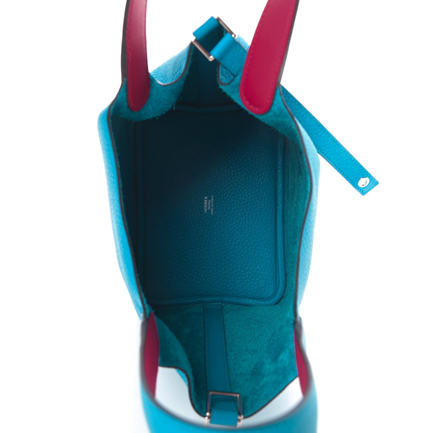 Hermes Taurillon Clemence Swift Eclat Picotin Lock 18 PM Bleu Frida Rose Mexico 5 of 10