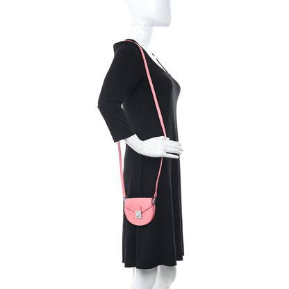 MCM Diamond Patent Patricia Round Crossbody Bag Salmon Rose 2 of 8