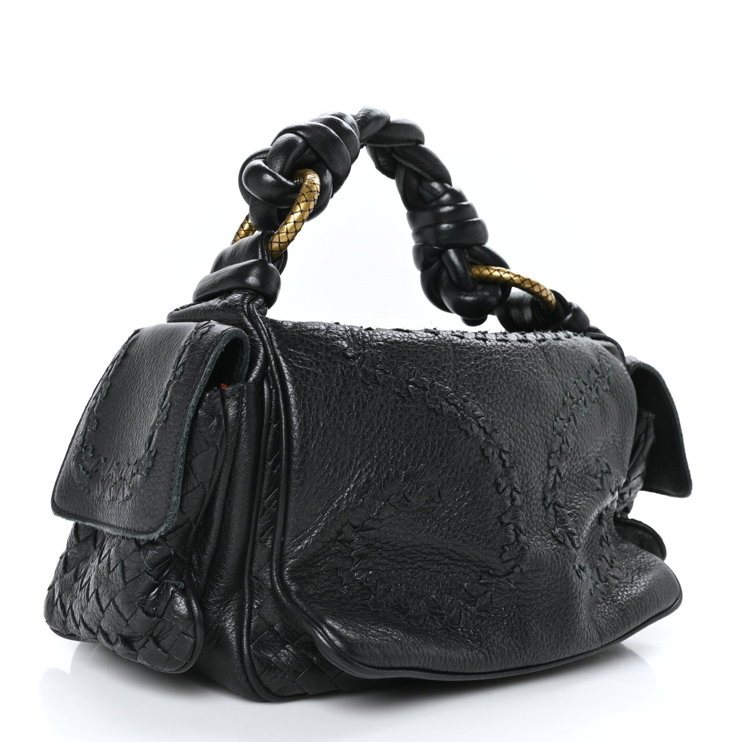 Bottega Veneta Cervo Woven Cocker Hobo Nero Black 3 of 9