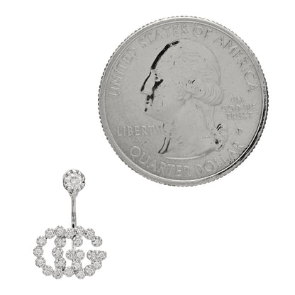 Gucci 18K White Gold Diamond Running G Single Earring 2 of 5