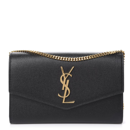 Saint Laurent Grain De Poudre Uptown Chain Wallet Black 1 of 11