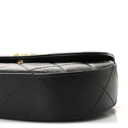Chanel Shiny Aged Calfskin Quilted Flap Phone Holder With Chain Black 11 of 12