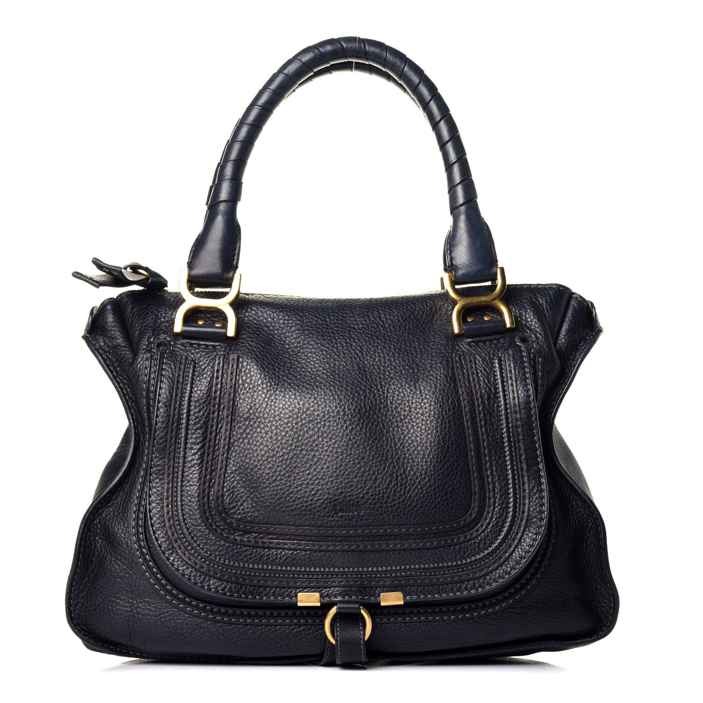 Calfskin Medium Marcie Satchel Navy